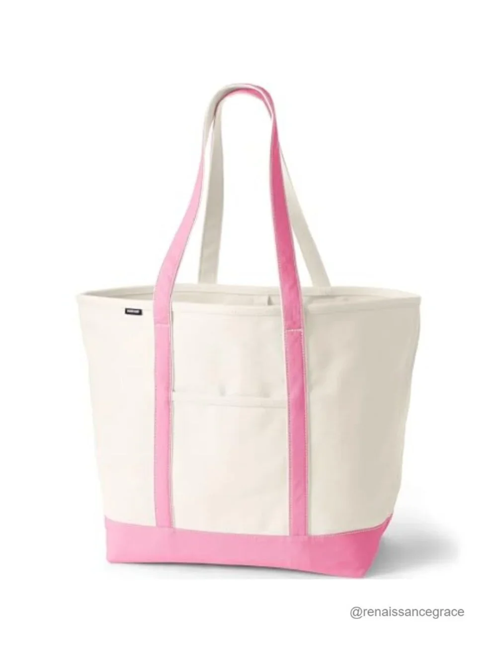 Open Top Canvas Tote Bag X-Large Long Handle